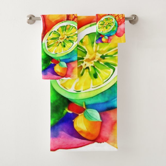 Conjunto De Toalhas Arte de Cartografia de Frutas Tropicais (Insitu)