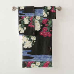 Conjunto De Toalhas Arte de Crisântemo Vintage Ohara Koson