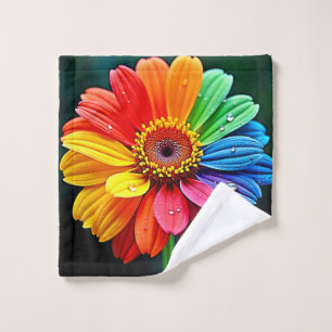 Conjunto De Toalhas Arte de Flor Pétala Arco-íris