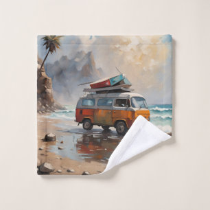 Conjunto De Toalhas Arte de Humor de Viajante de Van Hippie Paisagem M