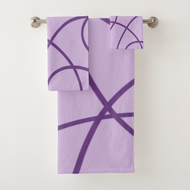 Conjunto De Toalhas Arte de linha em roxo (Insitu)