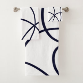 Conjunto De Toalhas Arte de linha minimalista, preto e branco