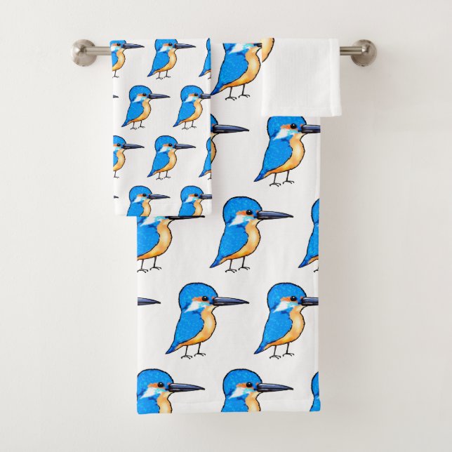 Conjunto De Toalhas Arte de Pássaro Azul Cute do Martinete (Insitu)