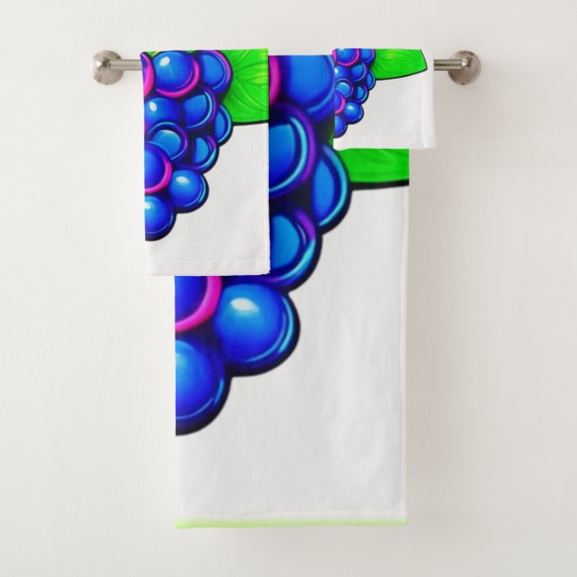 Conjunto De Toalhas Arte de Pop de Amoras Vibrantes (Insitu)