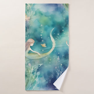 Conjunto De Toalhas arte de sereias em aquarela