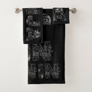 Conjunto De Toalhas Arte de Texto Incrível Ninja