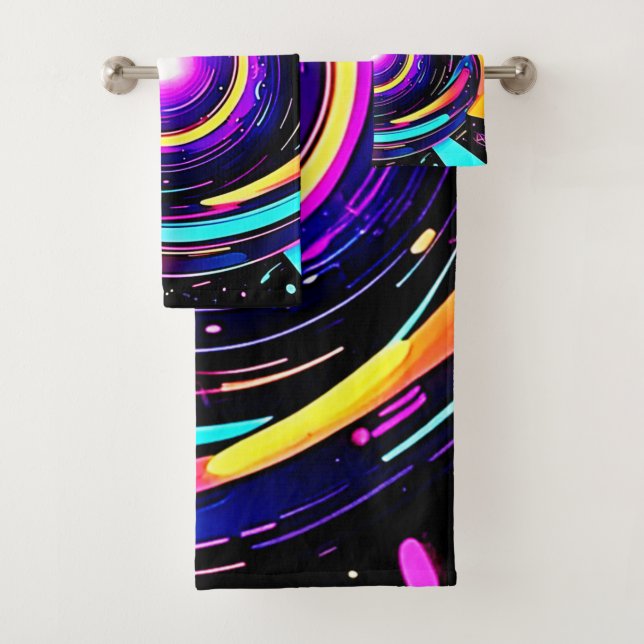 Conjunto De Toalhas Arte de Vórtice Cromático (Insitu)