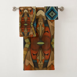 Conjunto De Toalhas Arte Deco Abstrato Inspirado no Cubismo 5
