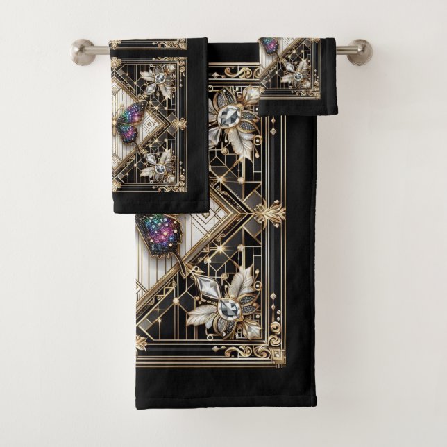 Conjunto De Toalhas Arte Deco Arte Nova Borboleta Arco-Íris (Insitu)