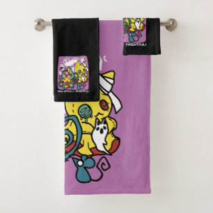 Conjunto De Toalhas Arte do Dia das Bruxas de Gatos Cerrantes: Assusta