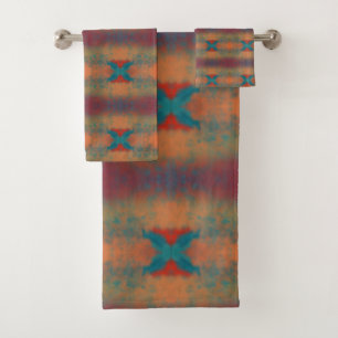 Conjunto De Toalhas Arte do Sudoeste Inspirou Padrão Horizontal