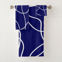 Arte em Linha: Branco sobre Azul Escuro