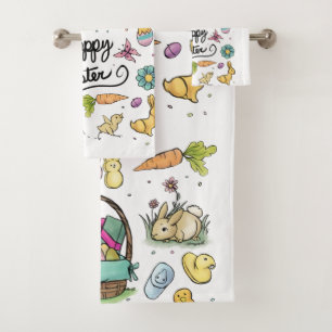Conjunto De Toalhas Arte Feliz Páscoa