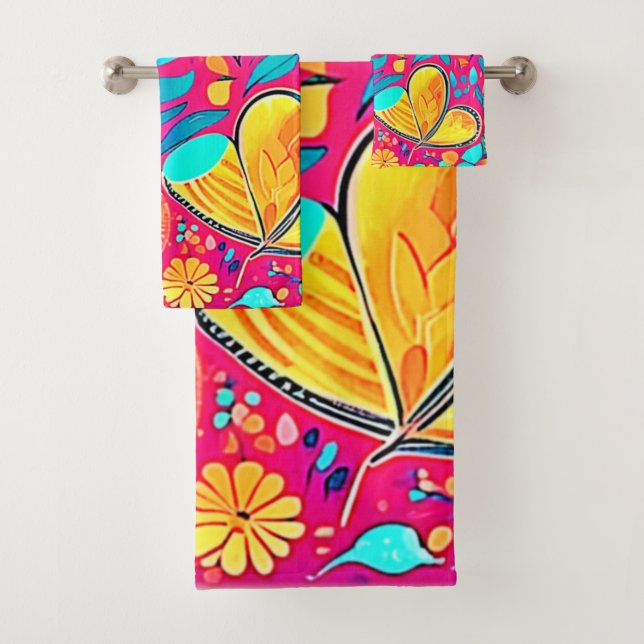 Conjunto De Toalhas Arte Floral Vibrante (Insitu)