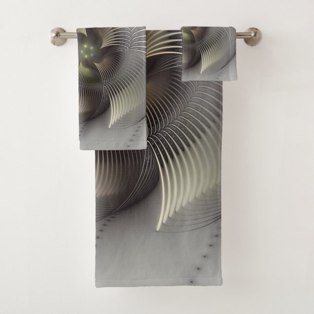 Conjunto De Toalhas Arte Fractal de Forma 3D Abstrata Moderna (Insitu)