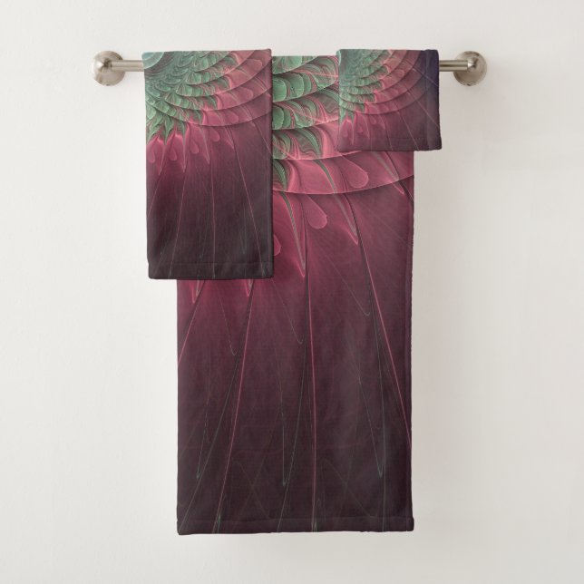 Conjunto De Toalhas Arte Fractal Moderna Colorida abstrato Snail (Insitu)