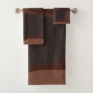 Conjunto De Toalhas Arte Geométrica Art Deco - Sombras de castanho e c