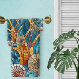 Conjunto De Toalhas Arte mosaica Coral Reef
