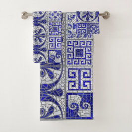 Conjunto De Toalhas Arte Mosaica do Azulejo Quebrado Grego