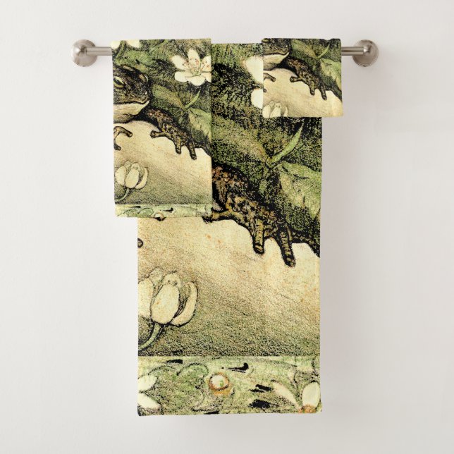Conjunto De Toalhas Arte Neerlandesa Nouveau Toad e Dogwood (Insitu)