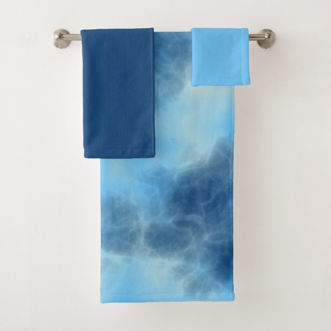 Conjunto De Toalhas arte Nuvem Azul  (Insitu)