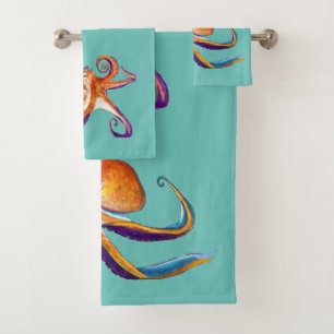 Conjunto De Toalhas Arte octopus sealife