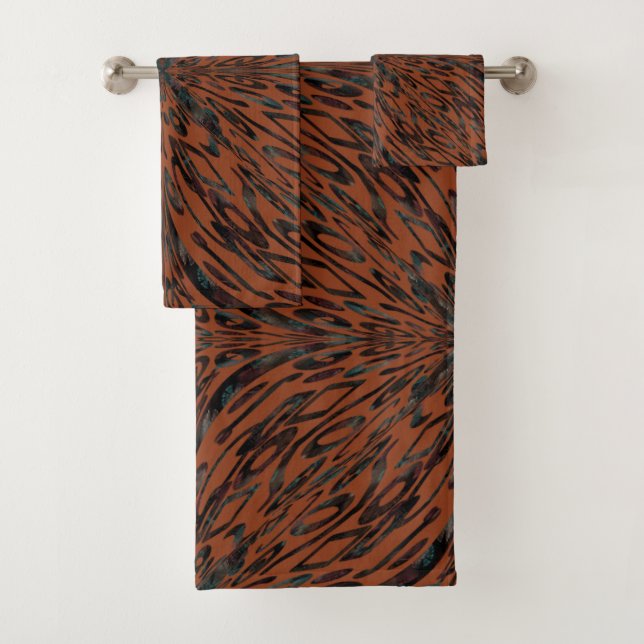 Conjunto De Toalhas Arte-Padrão de Quadro de Rosto Feliz Tribal Nativo (Insitu)