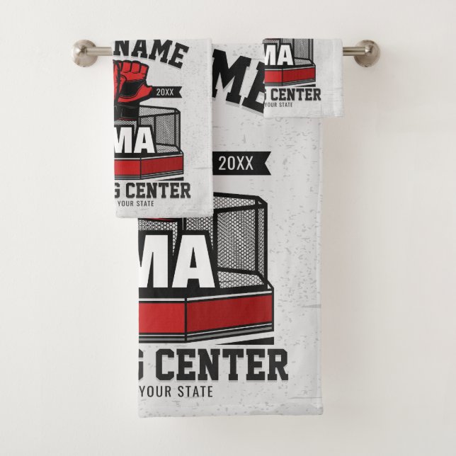 Conjunto De Toalhas Artes Marciais Mistas Misturas ADD NAME MMA Fight  (Insitu)