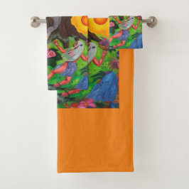 Conjunto De Toalhas Árvore da Vida Dança da Aquarela Arte do Amor