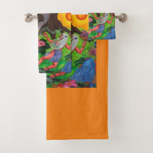 Conjunto De Toalhas Árvore da Vida Dança da Aquarela Arte do Amor