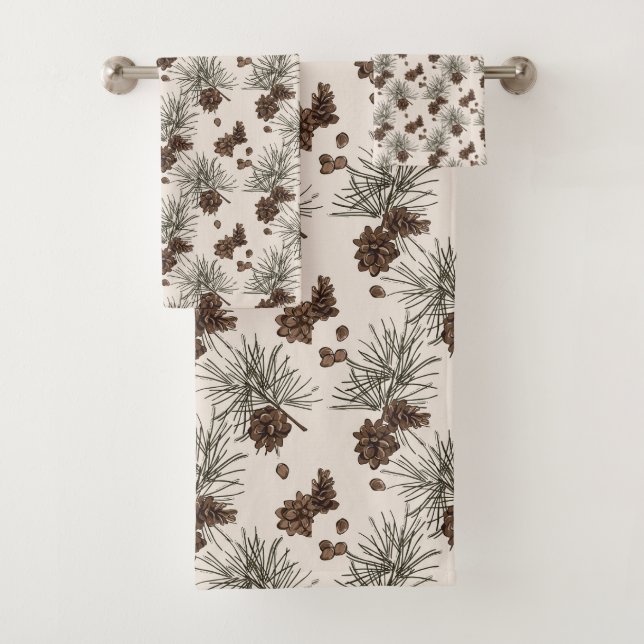 Conjunto De Toalhas Árvore de Natal de abeto de pinha (Insitu)