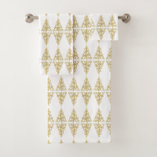 Conjunto De Toalhas Árvore de Natal Dourada