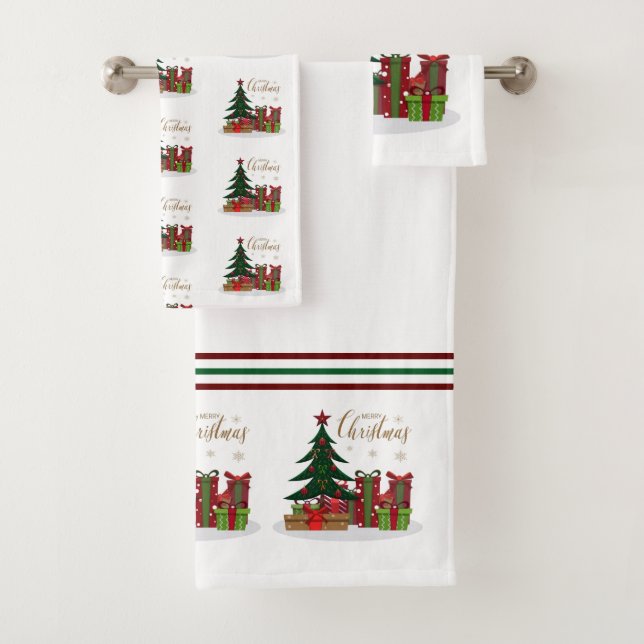 Conjunto De Toalhas Árvore de Natal Tradicional Branca (Insitu)
