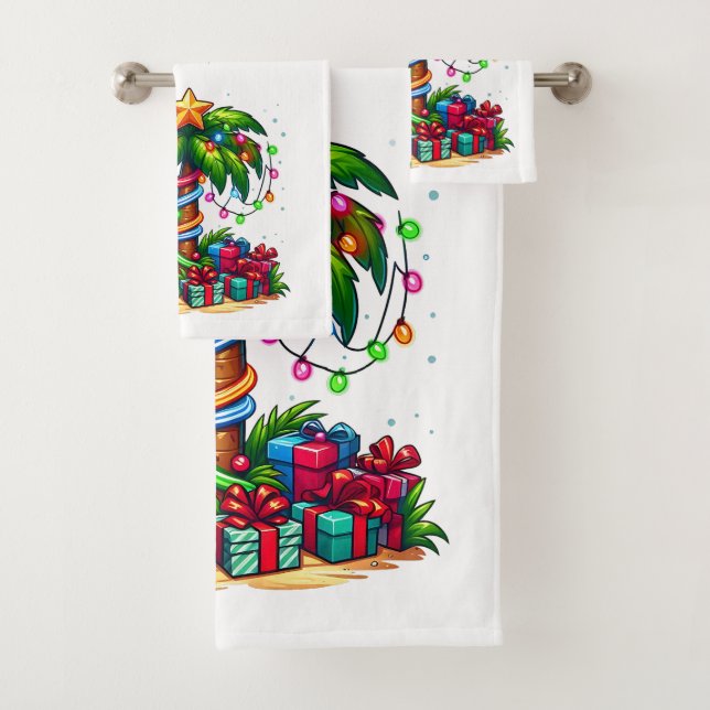 Conjunto De Toalhas Árvore de Palma de Natal tropical (Insitu)