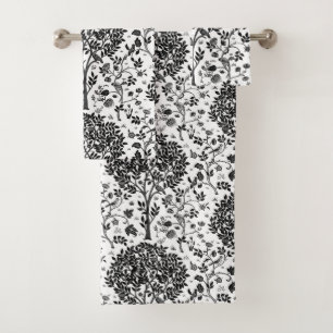 Conjunto De Toalhas Árvore de William Morris de vida, de preto & de