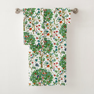 Conjunto De Toalhas Árvore de William Morris de vida, verde & multi