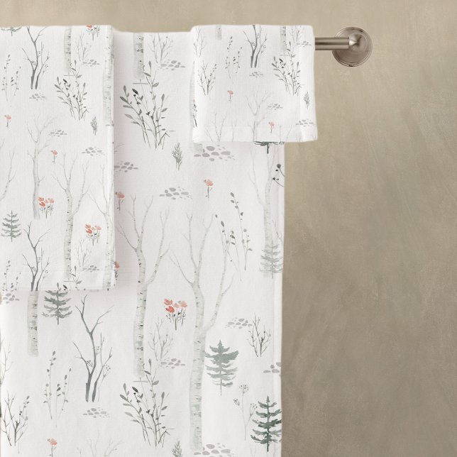 Conjunto De Toalhas Árvore Rústica de Pinheiro de inverno (Criador carregado)