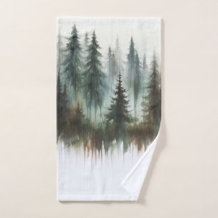 Conjunto De Toalhas Árvores Aquarela Deserto Rústico