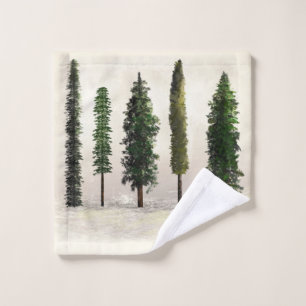 Conjunto De Toalhas Árvores da Floresta Verde Vintage Rústico Silvestr