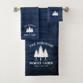Conjunto De Toalhas Árvores de cabine da família rustic country Impres