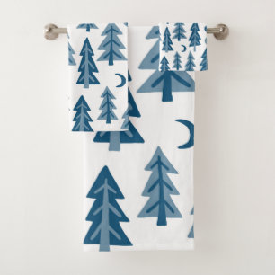 Conjunto De Toalhas Árvores de Lua da Floresta Azul