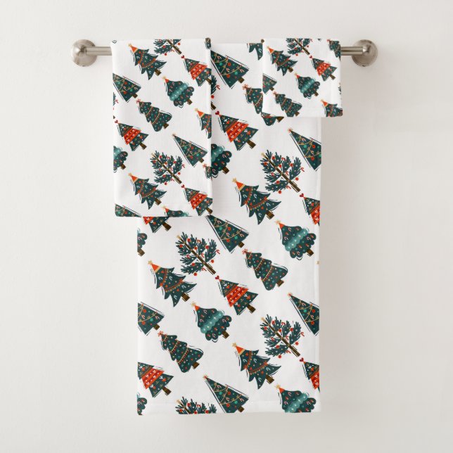 Conjunto De Toalhas Árvores de Natal (Insitu)