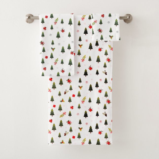 Conjunto De Toalhas Árvores de Natal, Mistura e presentes (Insitu)