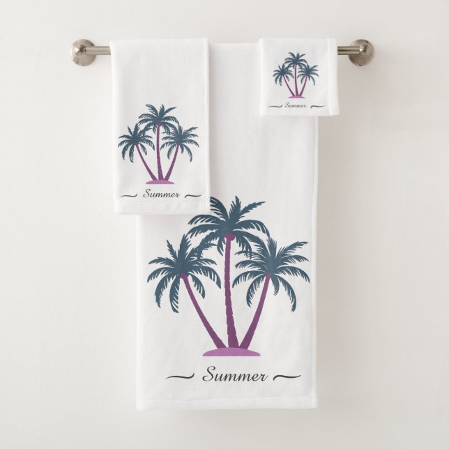 Conjunto De Toalhas Árvores de Palma Personalizadas Modernas Elegantes (Insitu)