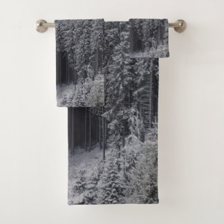 Conjunto De Toalhas Árvores florestais de inverno #7