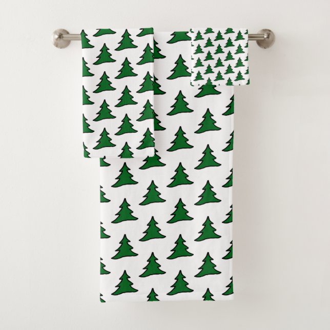 Conjunto De Toalhas Árvores Verdes Personalizáveis (Insitu)