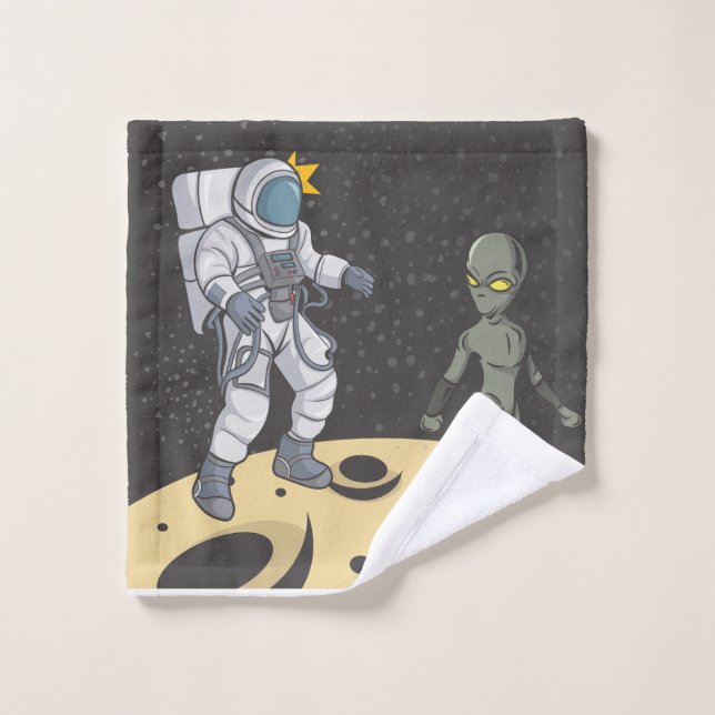 Conjunto De Toalhas Astronauta e alienígena (Pano de lavar)