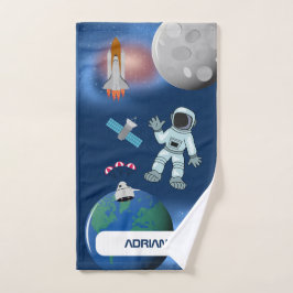 Conjunto De Toalhas Astronauta no Tema da Galáxia Espacial