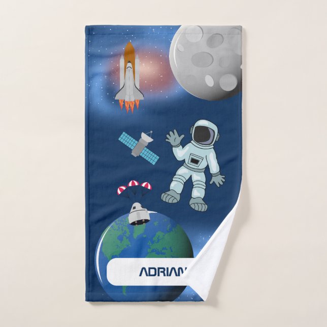Conjunto De Toalhas Astronauta no Tema da Galáxia Espacial (Toalha de mão)