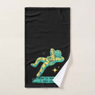 Conjunto De Toalhas Astronauta Space Stars Home é onde me sinto seguro